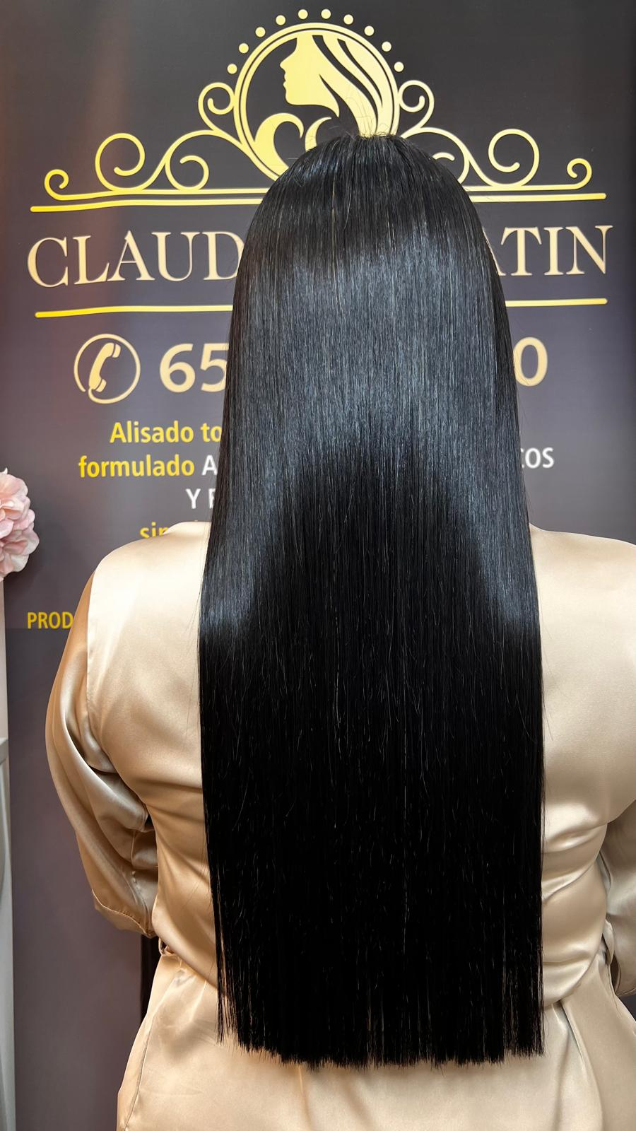 Resultado de alisado orgánico en Claudia Keratin