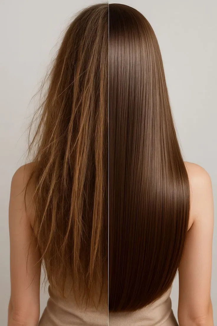 Comparación antes y después de cabello tras el spa capilar